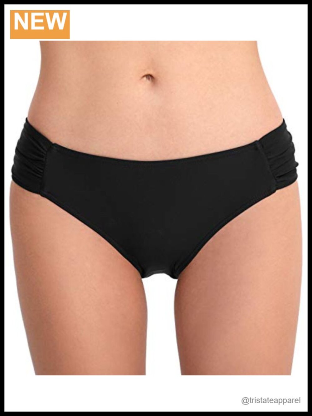Low Rise Ruched Bikini Bottoms Full Coverage Lined Swimwear